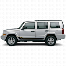 Twin-Stripes Schweller Vinylaufkleber für Jeep Commander 2006-2010_2