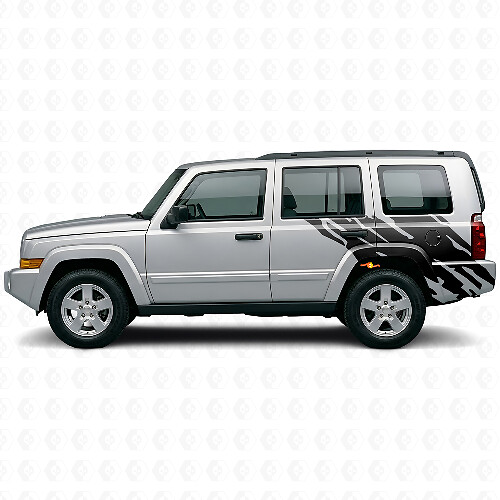 Schlammspritz-Grafik Heckseiten-Vinylaufkleber für Jeep Commander 2006-2010