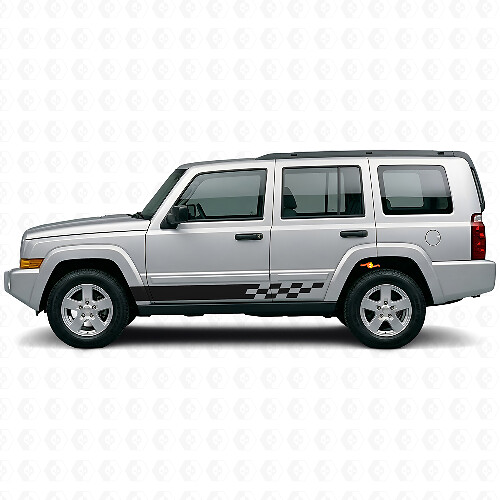 Karierte Streifen Seiten Vinyl-Aufkleber für Jeep Commander 2006-2010