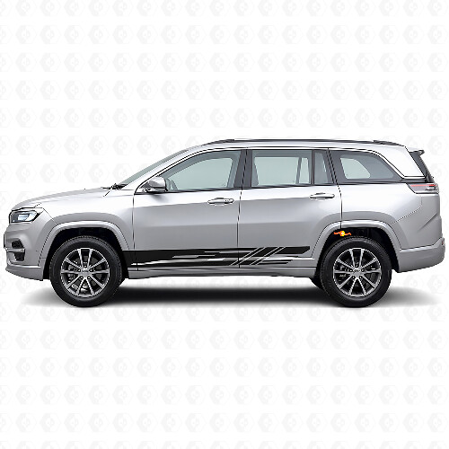 Verzierte Seitenstreifen Vinyl-Aufkleber-Set für Jeep Commander Meridian 2021+