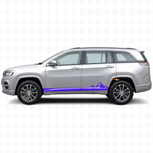 Mountains Dünne Streifen Seiten-Vinylaufkleber für Jeep Commander Meridian 2021+_2