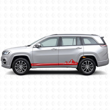 Mountains Dünne Streifen Seiten-Vinylaufkleber für Jeep Commander Meridian 2021+_3