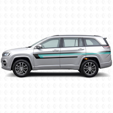 Dreifachstreifen Türseiten Vinylaufkleber für Jeep Commander Meridian 2021+_2