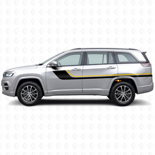 Doppelte Streifen Seiten-Vinylaufkleber für Jeep Commander Meridian 2021+_2