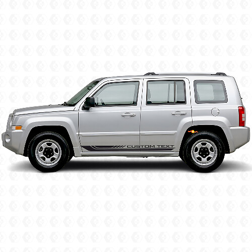 Karierte gebogene Seitenstreifen Vinylaufkleber für Jeep Patriot 2007-2017