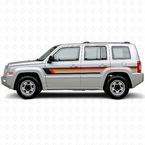 Dreifach-Streifen Türseiten Vinylaufkleber für Jeep Patriot 2007-2017