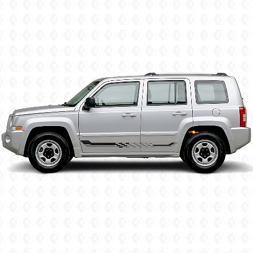 Vinyl-Aufkleber mit Schachbrettfahnen-Seitenstreifen für Jeep Patriot 2007-2017