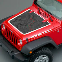 Topografische Karte & individuelles Text Motorhauben-Vinylaufkleber für Jeep Wrangler_2