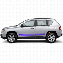 Karierte gebogene Seitenstreifen Vinyl-Aufkleber für Jeep Compass 2007-2016_2