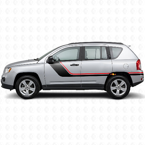 Doppelstreifen Seiten-Vinylaufkleber für Jeep Compass 2007-2016_1