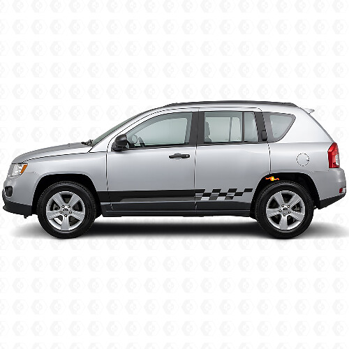 Karierte Streifen Seitenaufkleber für Jeep Compass 2007-2016_1