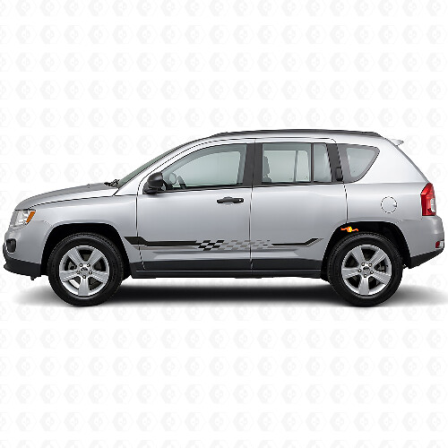 Karomflaggen-Seitenstreifen Vinyl-Aufkleber für Jeep Compass 2007-2016_1