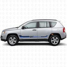 Karomflaggen-Seitenstreifen Vinyl-Aufkleber für Jeep Compass 2007-2016_2