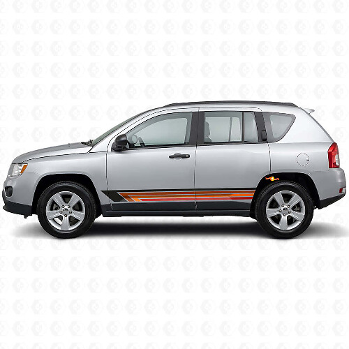 Vintage gerade Streifen Seiten-Vinyl-Aufkleber für Jeep Compass 2007-2016_1