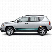 Vintage gerade Streifen Seiten-Vinyl-Aufkleber für Jeep Compass 2007-2016_2