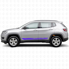 Karierte, gebogene Seitenstreifen Vinylaufkleber für Jeep Compass 2016+_2