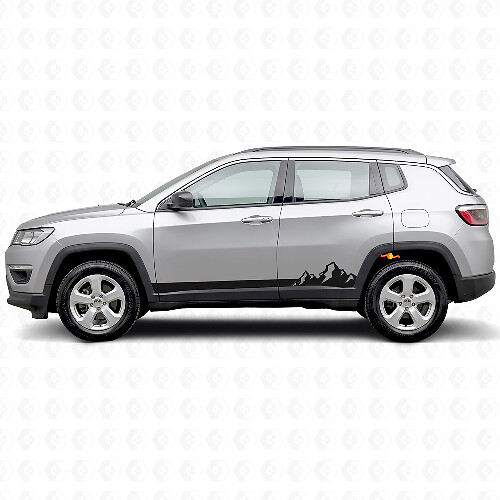 Berg Dünne Streifen Seiten-Vinylaufkleber für Jeep Compass 2016+_1