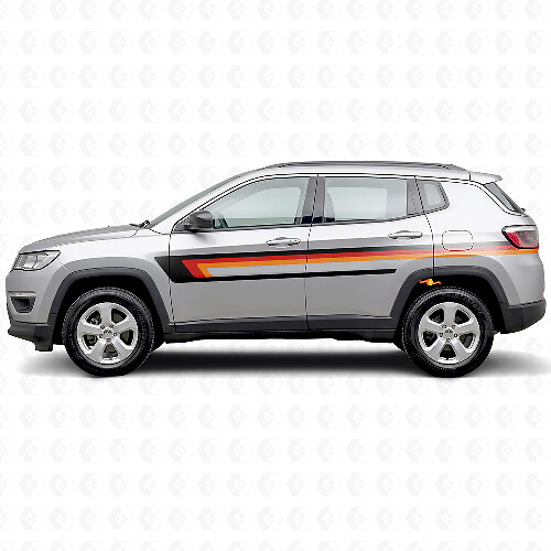 Dreifachstreifen Türseitiger Vinylaufkleber für Jeep Compass 2016+_1