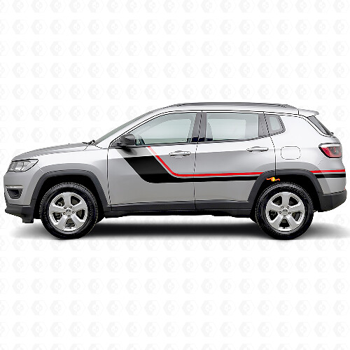 Doppelte Streifen Seiten-Vinylaufkleber für Jeep Compass 2016+_1