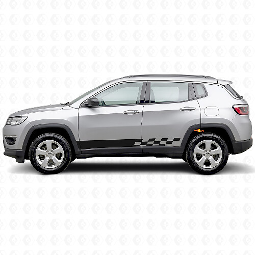 Schachbrett-Streifen Seiten-Vinylaufkleber für Jeep Compass 2016+_1