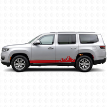 Mountains Dünne Streifen Seiten-Vinylaufkleber für Jeep Wagoneer 2022+_3
