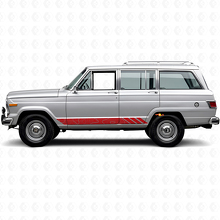 Topografische Stil Streifen Seiten Vinyl Aufkleber für Jeep Wagoneer 1963-1991_3