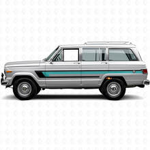 Vinyl-Aufkleber mit Dreifachstreifen für die Türseite des Jeep Wagoneer 1963-1991_2