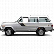Seitliche Vinylaufkleber mit Doppelstreifen für Jeep Wagoneer 1963-1991_2