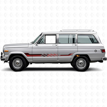 Schachbrett-Flaggen-Seitenstreifen Vinyl-Aufkleber für Jeep Wagoneer 1963-1991_3