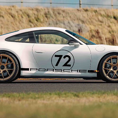 72 Racing Style Seiten-Vinylaufkleber für Porsche 911 GT3_1