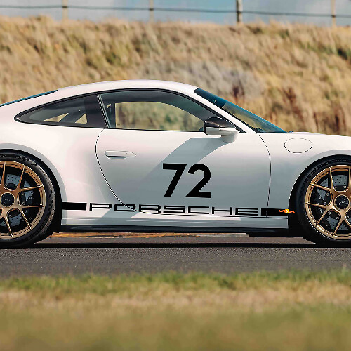 72 Racing Style Seiten-Vinylaufkleber 2 für Porsche 911 GT3_1