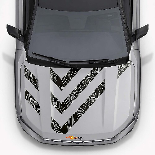 Topographischer Stil Motorhaubenstreifen Vinyl-Aufkleber für Jeep Compass 2026_1
