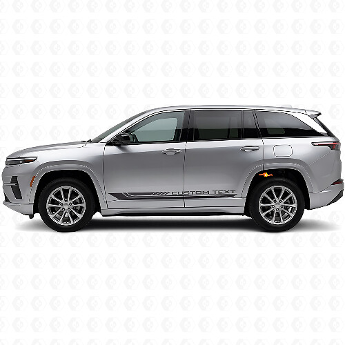 Karierte gebogene Seitenstreifen-Aufkleber aus Vinyl für Jeep Wagoneer S 2024+_1