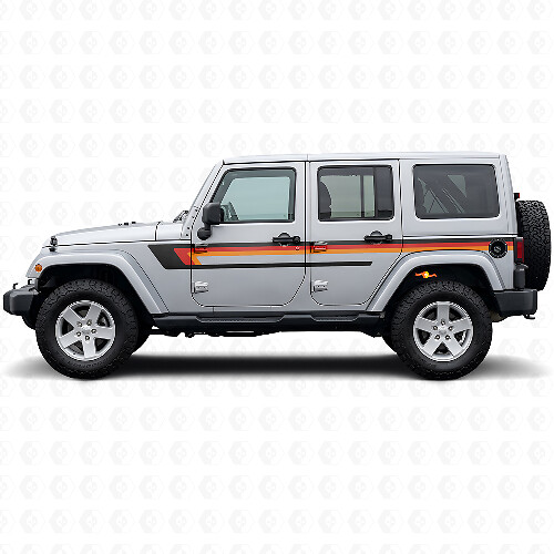 Dreifach-Streifen Türseiten-Vinylaufkleber für Jeep Wrangler JK 2007-2018_1