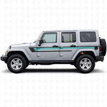 Dreifach-Streifen Türseiten-Vinylaufkleber für Jeep Wrangler JK 2007-2018_2