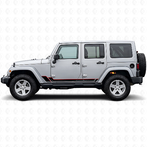 Twin Stripes Seitenschutz Vinyl-Aufkleber für Jeep Wrangler JK 2007-2018_1