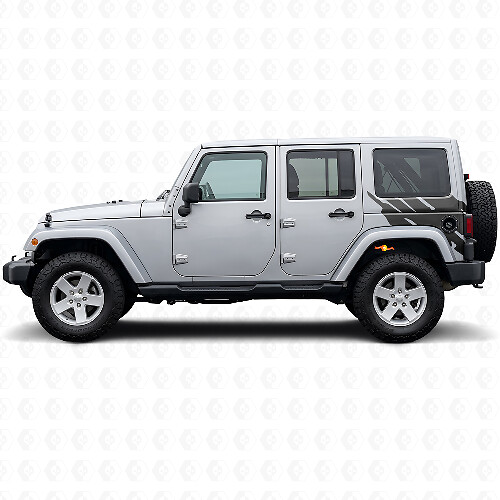 Schlamm-Spritz-Grafik Heckseiten-Vinylaufkleber für Jeep Wrangler JK 2007-2018_1