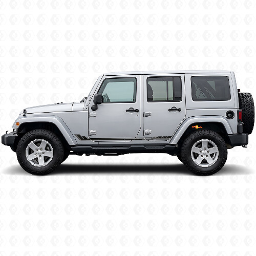 Racing-Stil Seitenstreifen Vinyl-Aufkleber für Jeep Wrangler JK 2007-2018_1