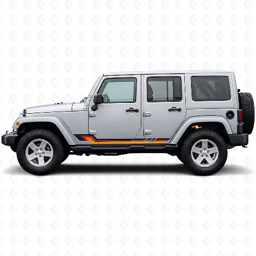 Vintage-Stil Seitenstreifen Vinylaufkleber für Jeep Wrangler JK 2007-2018_1