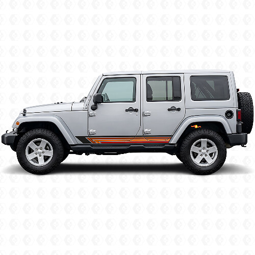 Vintage gerade Streifen Seiten-Vinylaufkleber für Jeep Wrangler JK 2007-2018_1