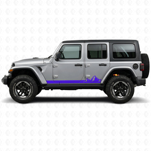 Mountains Dünne Streifen Seitlicher Vinylaufkleber für Jeep Wrangler JL 2018+_2