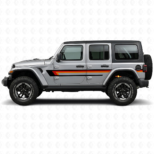 Dreifach-Streifen Türseitiger Vinylaufkleber für Jeep Wrangler JL 2018+_1