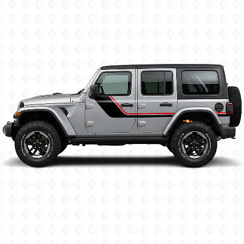 Doppelte Streifen Seiten-Vinylaufkleber für Jeep Wrangler JL 2018+_1