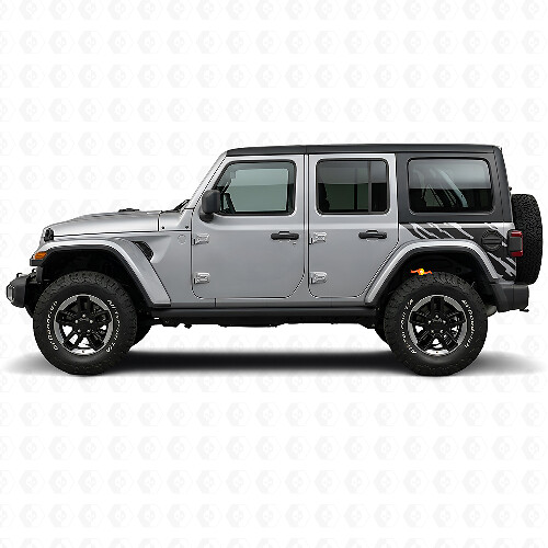 Schlammspritz-Grafik Heckseiten-Vinylaufkleber für Jeep Wrangler JL 2018+