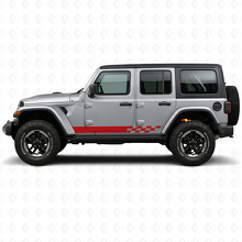 Schachbrettstreifen Seiten-Vinylaufkleber für Jeep Wrangler JL 2018+_3