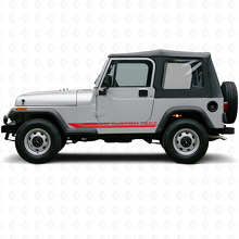 Karierte gebogene Seitenstreifen Vinylaufkleber für Jeep Wrangler YJ 1987-1995_3