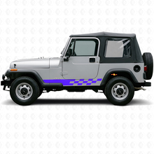 Schachbrett-Streifen Seiten-Vinylaufkleber für Jeep Wrangler YJ 1987-1995_2