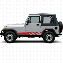 Schachbrett-Streifen Seiten-Vinylaufkleber für Jeep Wrangler YJ 1987-1995_3