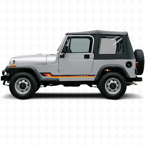 Vintage-Stil Seitenstreifen Vinyl-Aufkleber für Jeep Wrangler YJ 1987-1995_1