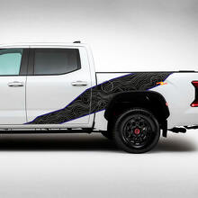 Topographische Karte Komplettset Vinylaufkleber für Toyota Tundra Hybrid 2023_2
